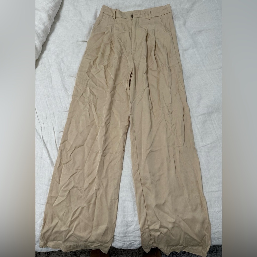 12th Tribe Women’s Tan Straight cut Pants, size S